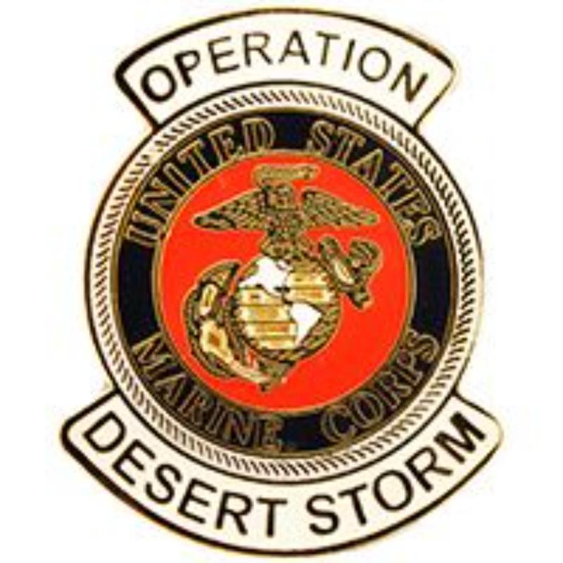 P62974 Pin - Desert Strom USMC, Logo - 1.625 in.