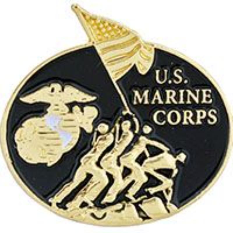 P62996 Pin - USMC, Iwo Jima, Logo - 1 in.