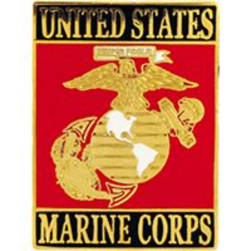 P64019 Pin - USMC Logo, Rectangle - 1.125 in.