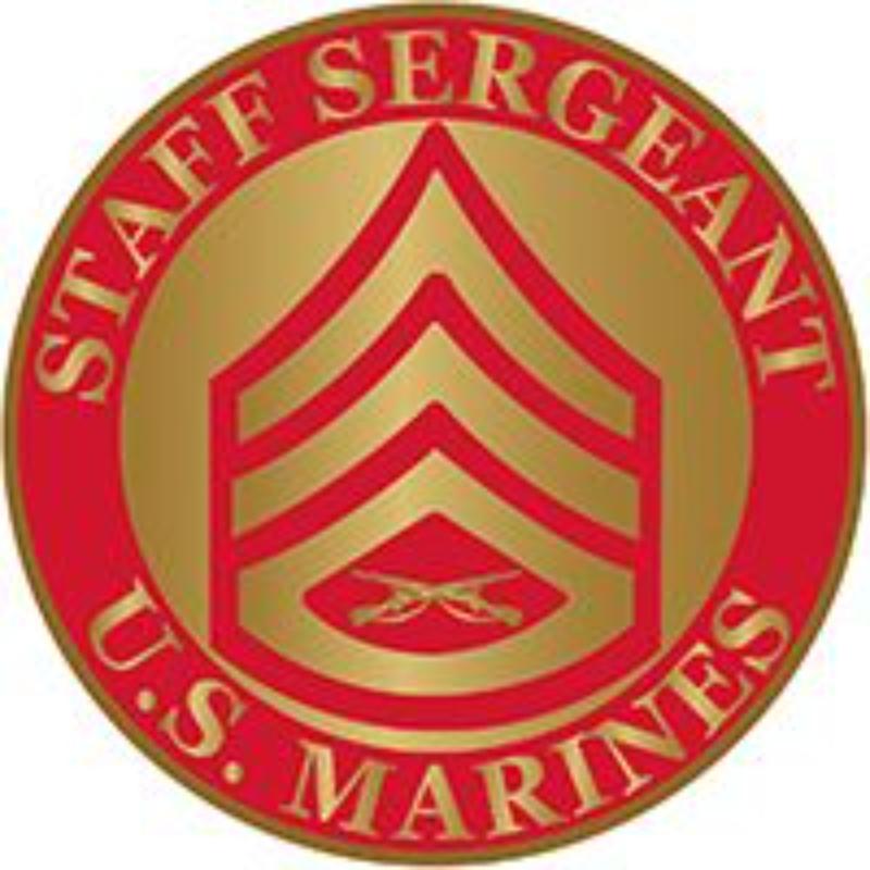 P64028 Rank - USMC, E6, Staff Sergeant - Clear - 0.88 in. Wide