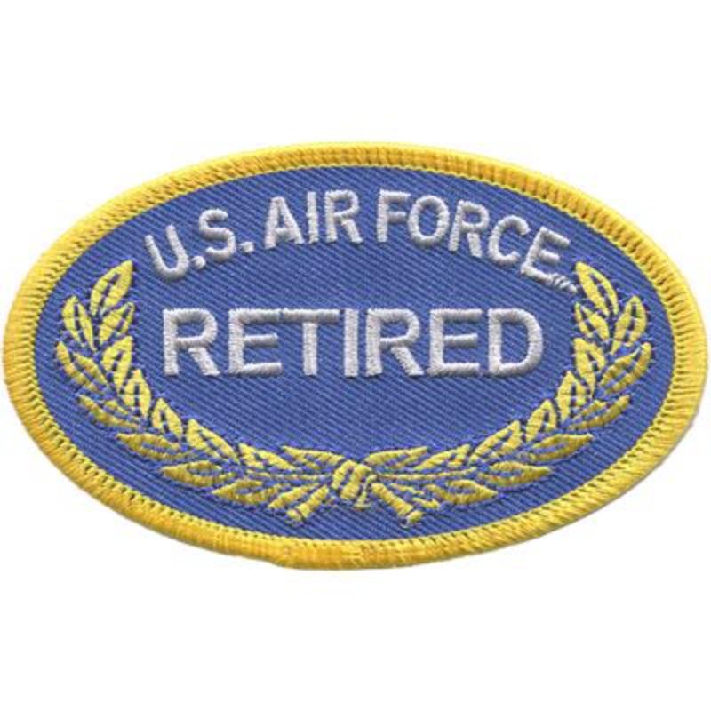 PM0106 Patch - USAF, Oval, Retired - 3.5 in.