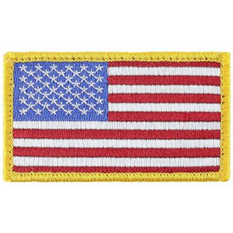PM0113 Patch - Flag, USA, Gold - Left - 3.38 x 2 in.