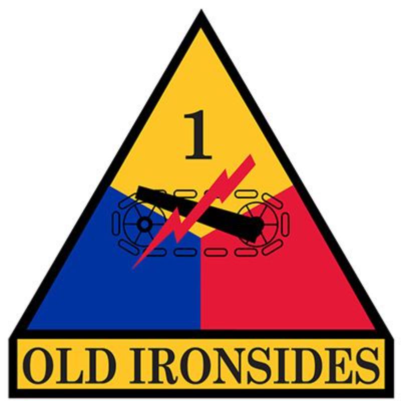PM0129 Patch - Army, 1st Armored Division - 3.63 in. Wide