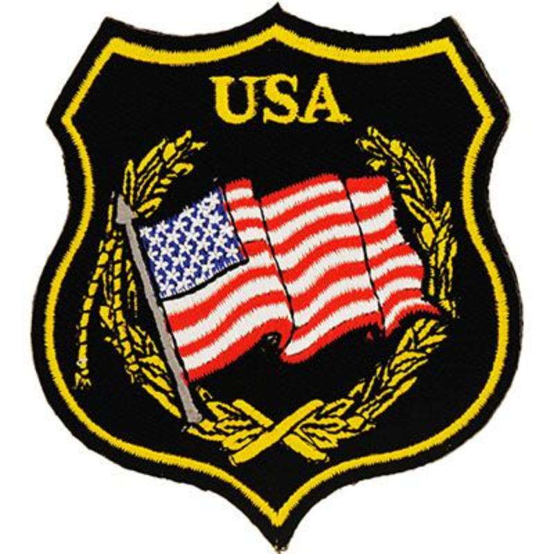 PM0406 Patch - USA, Sheild, Black - 3 in.