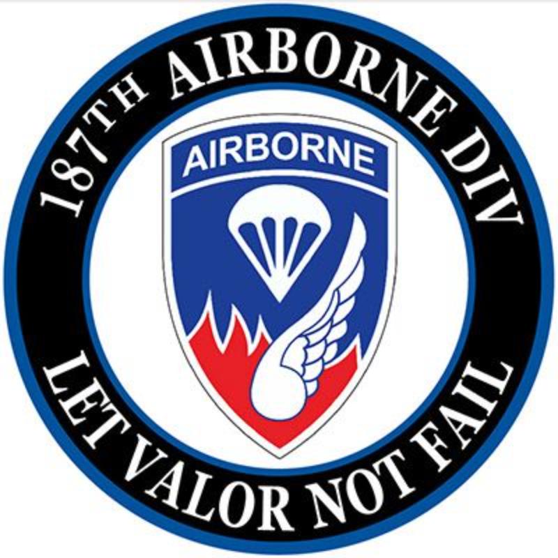 PM0436 Patch - Army, 187th Airborne Valorous - 3.63 in.