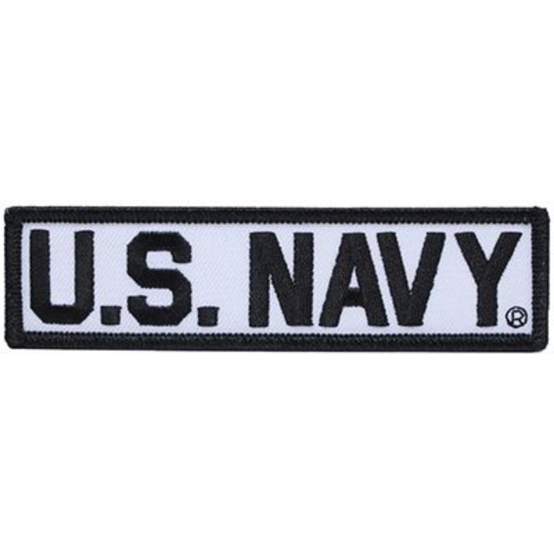 PM0443 Patch - USN, Tab, US.Navy - Black & White Printed - 4.75 x 1.25 in.