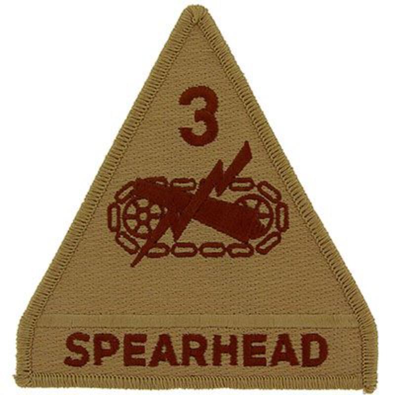 PM0558 Patch - Army, 3rd Armored Division - Desert - 3.63 in. Wide