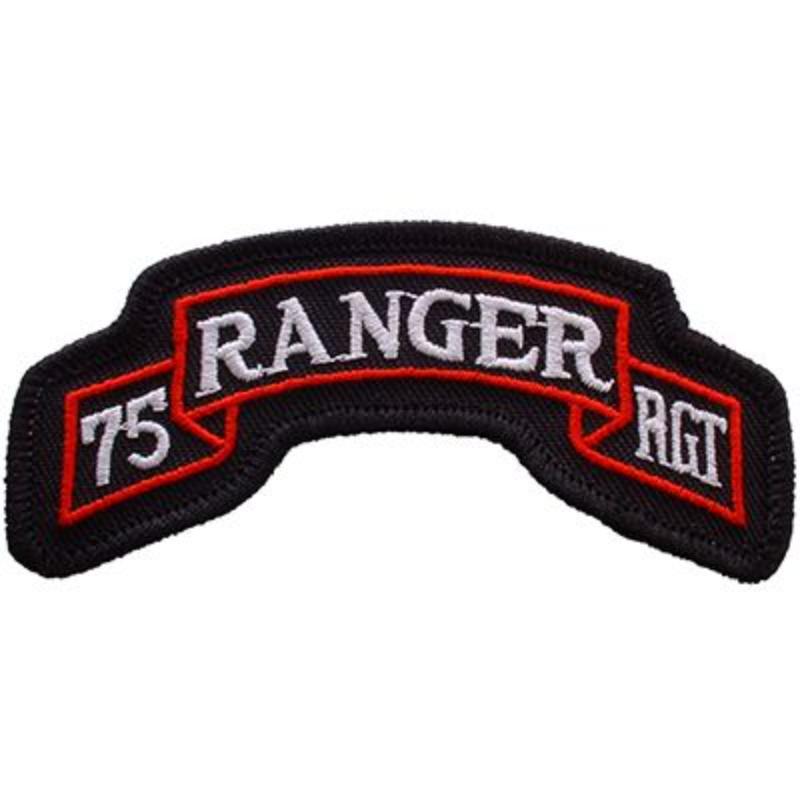 PM0679 Patch - Army, Tab, Ranger.75th - 3.63 x 1.62 in.