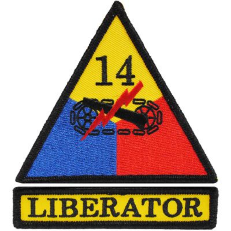 PM0694 Patch - Army, 14th Armored Division - 2 Piece - 3.63 in. Wide