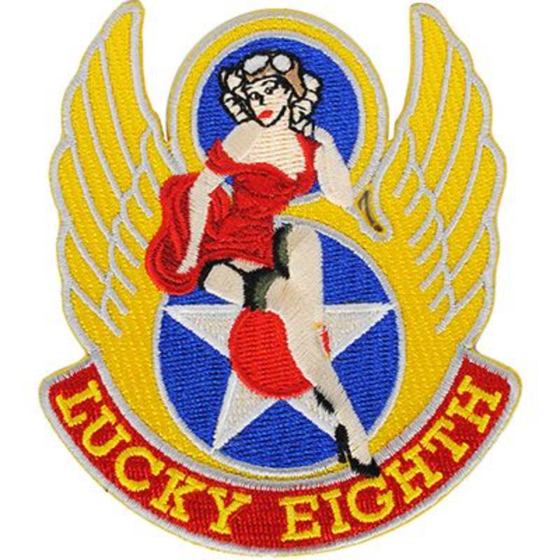 PM0848 Patch - Nose Art, Lucky EIGH - 3.5 in.