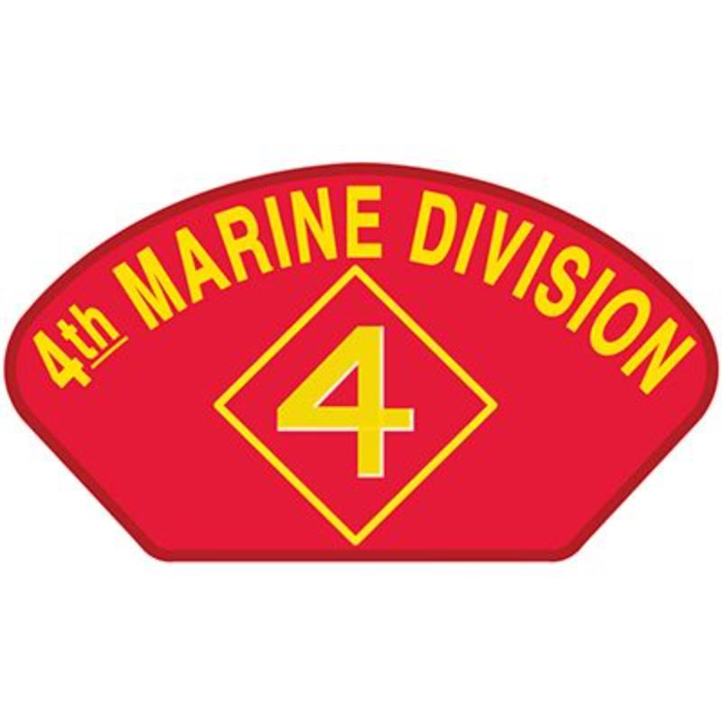 PM1388 Patch - USMC, Hat, 4Th Division - 5.25 x 3 in.