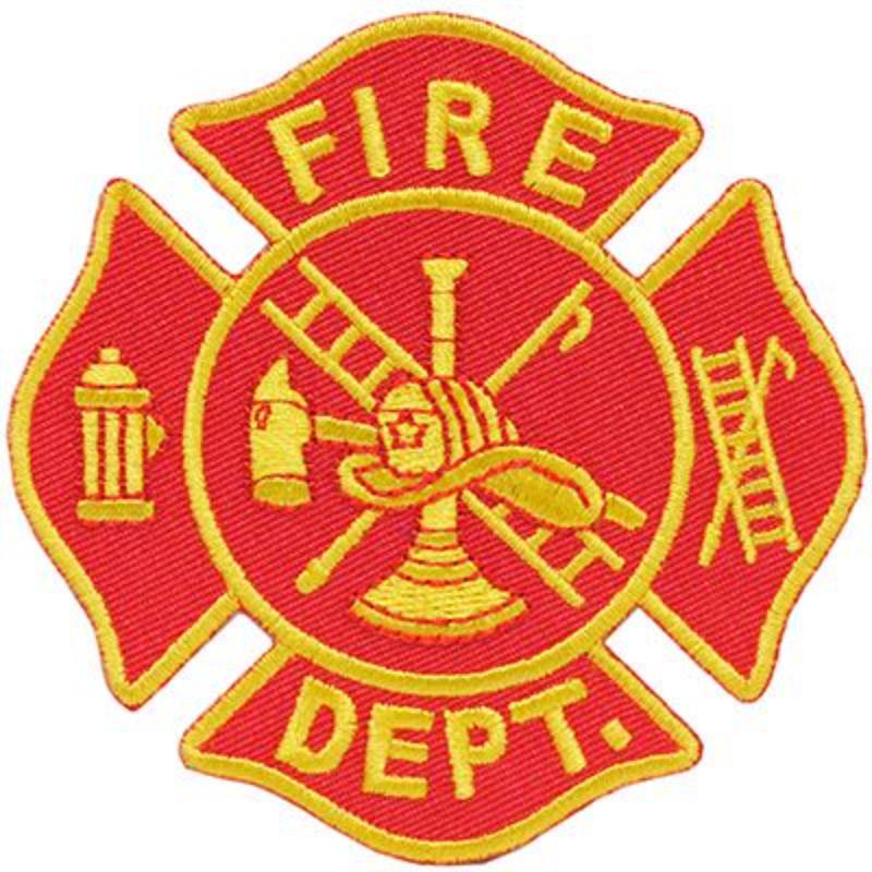 PM3955 Patch - Fire Department Logo - Red & Gold - 3.63 in.