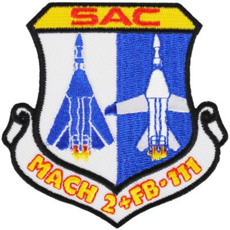 PM5114 Patch - USAF, SAC, Mach 2 Plus FB-111 - 3.63 in.