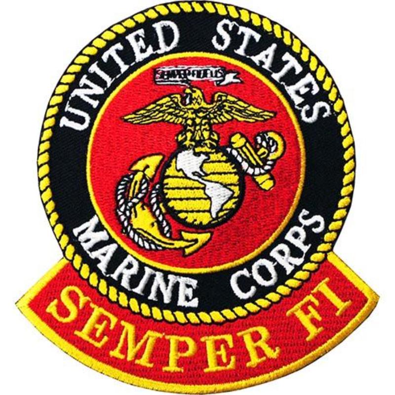 PM7109 Patch - USMC Logo, Semper FI - Large - 4.23 in.