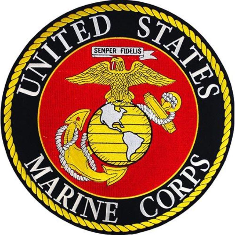 PM9046 Patch - USMC Logo, Yellow & White - 12 in.