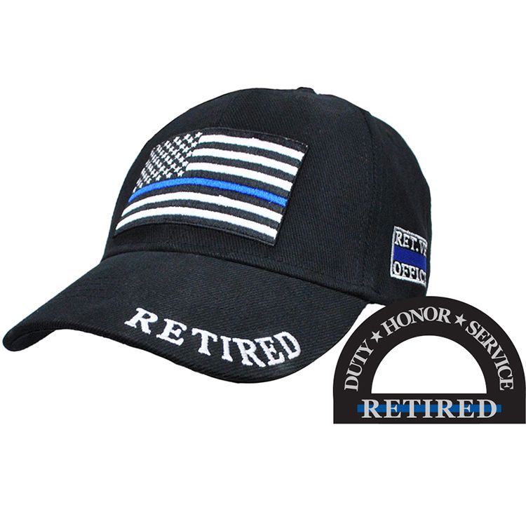 CP01702 Cap - Police, Thin Blue, Retired