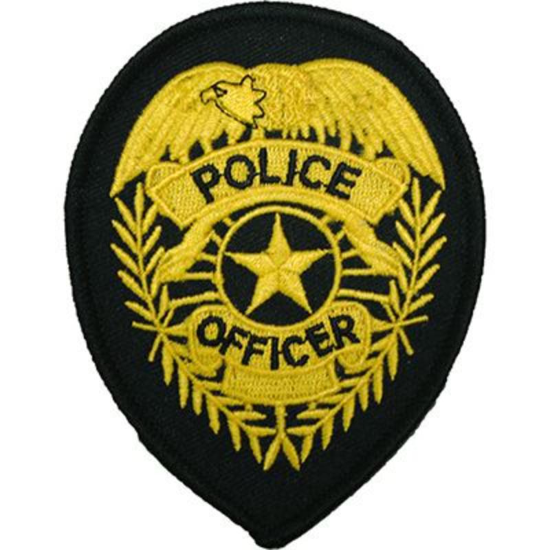 PM4118 Patch - Police Shield - Gold & Black - 3.75 in.