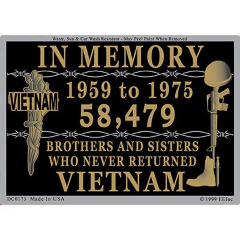 DC0173 Sticker - Vietnam, In Memory - 3 x 4.25 in.