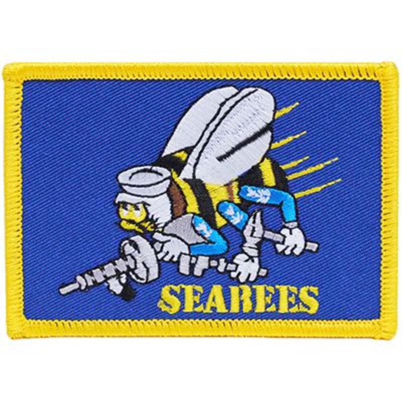 PM3825 Patch - USN, Seabees, Flag - 3.5 x 2.5 in.