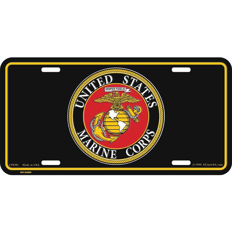 LP0301 License Plate Frame - USMC Logo - 6 x 12 in.