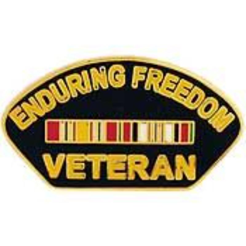 P14252 Pin - Enduring Freedom, Veteran, Ribbon - 1.25 in.