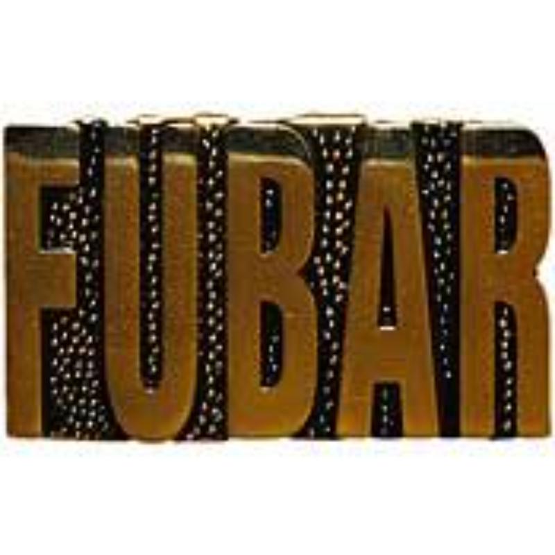 P12458 Pin - Script, Fubar - 1 in.