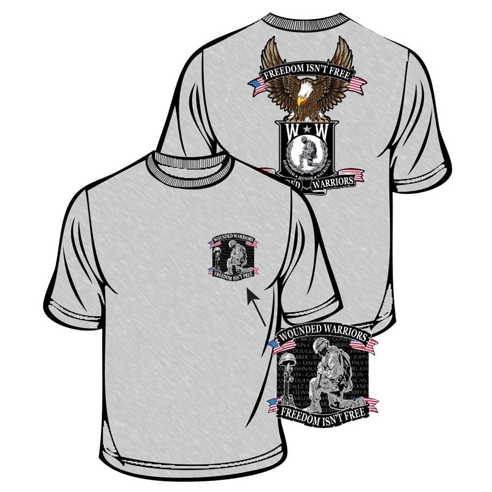 CS1020 T-Shirt - Wounded Warrior, Eagle - Heather