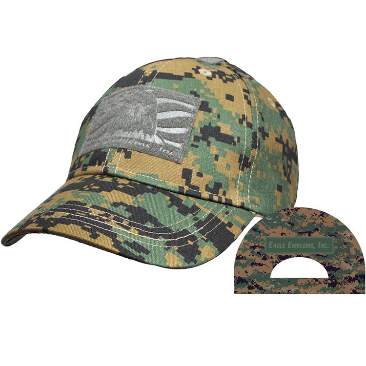 CP00032 Cap - Tactical Operations, Camo Marines - Brushed Twill - Cloth Hook & Eye Closure - Medium