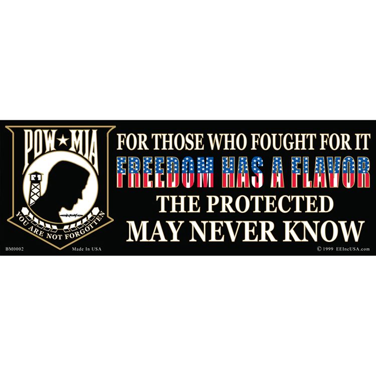 BM0002 Sticker - Pow Mia, For Those - 3.5 x 10 in.