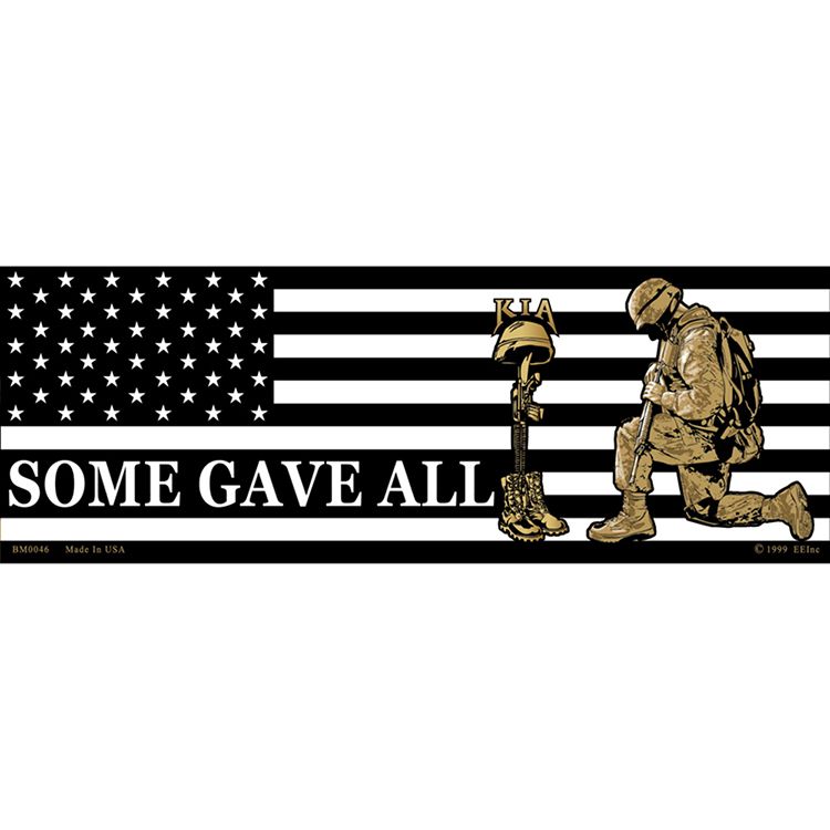 BM0046 Sticker - Kia, Some Gave All - 3.5 x 10 in.