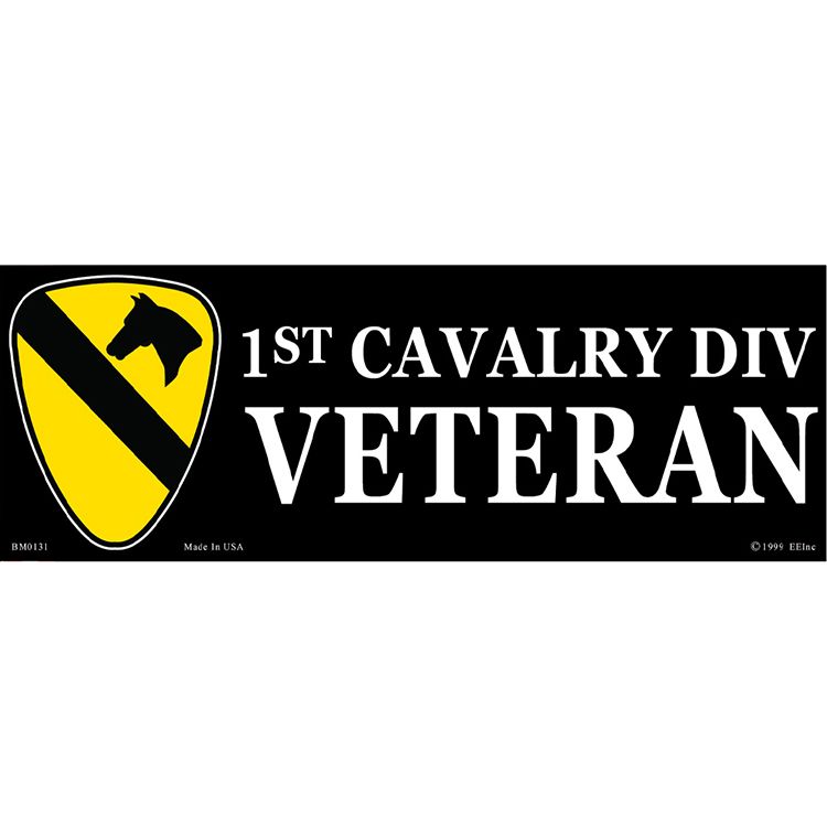 BM0131 Sticker - Army, 1st Cavalry Division - 3.5 x 10 in.