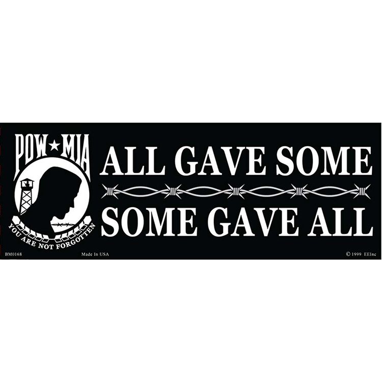 BM0168 Sticker - Pow Mia, Some Gave - 3.5 x 10 in.