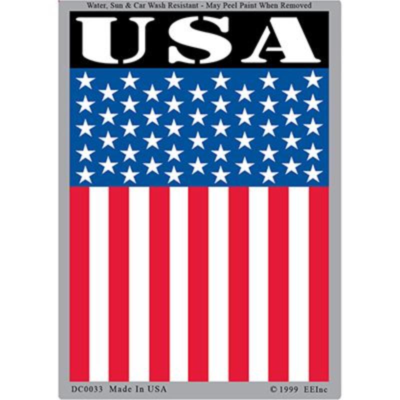 DC0033 Sticker - USA, Flag - 3 x 4.25 in.