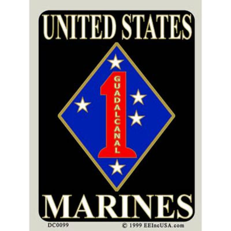 DC0099 Sticker - USMC, 1st Division - 3 x 4.25 in.
