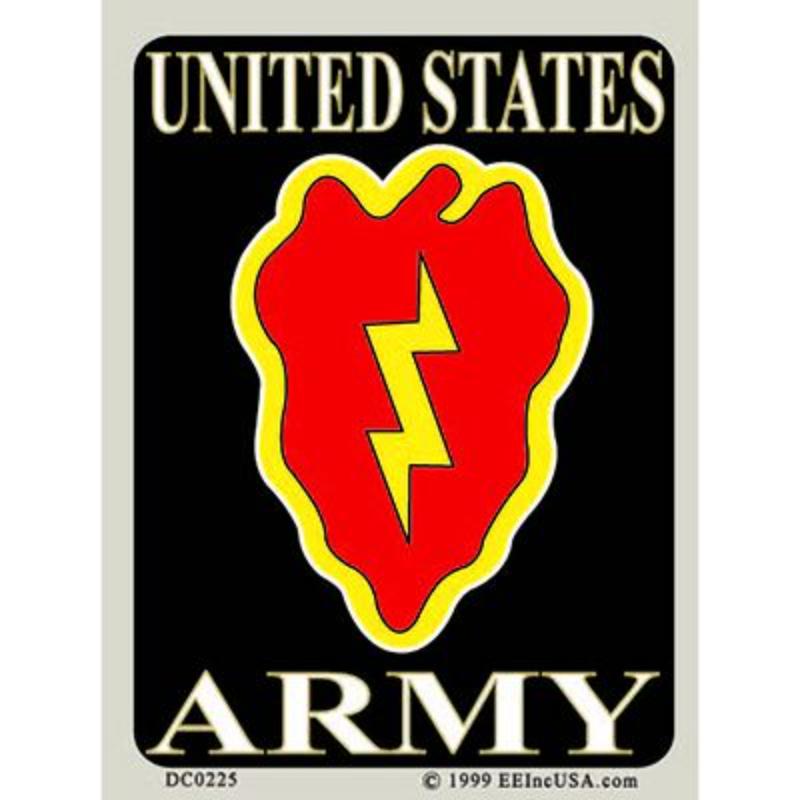 DC0225 Sticker - Army, 25th Division - 3 x 4.25 in.