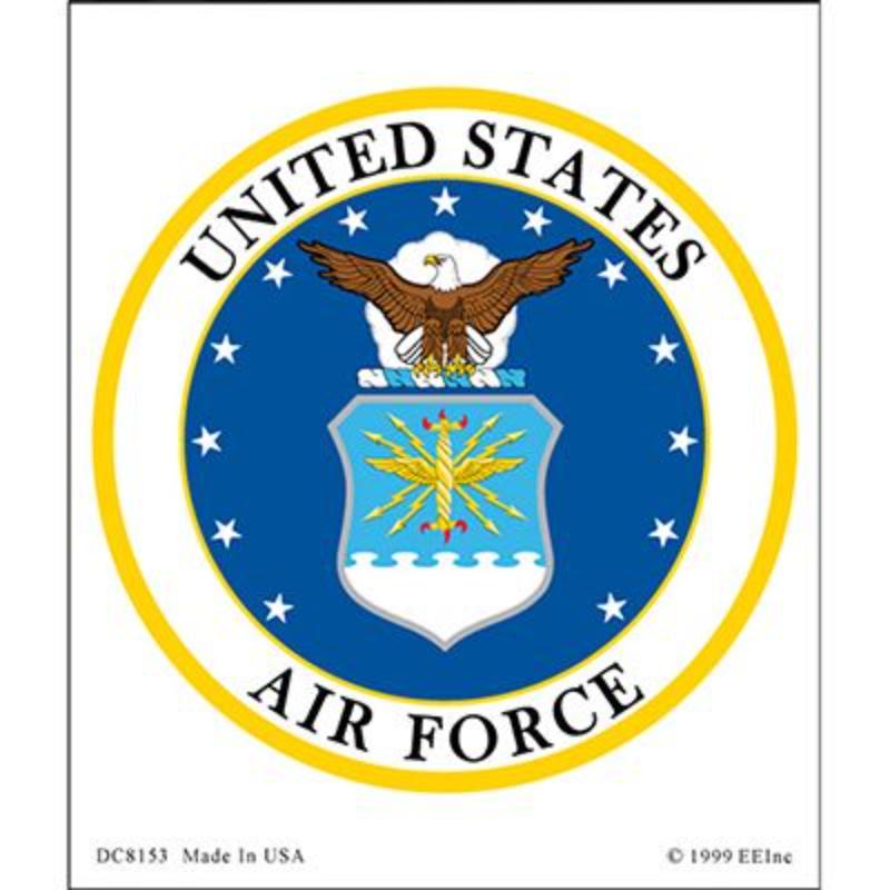 DC8153 Sticker - USAF Emblem, Clear Vinyl - 3.5 x 4.13 in.