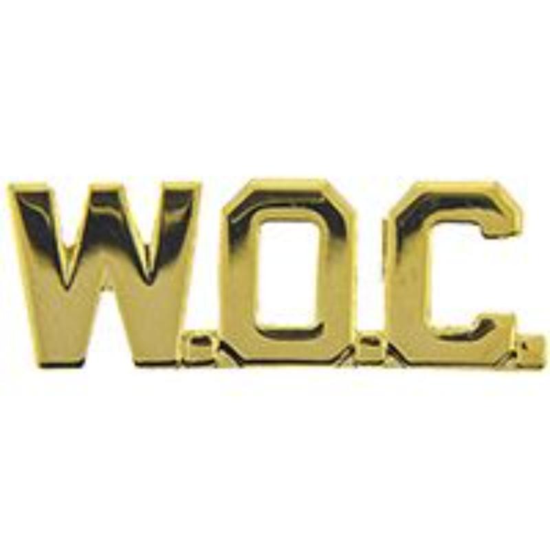 P10480 Pin - Army, Script WOC - Gold - 1.31 in.