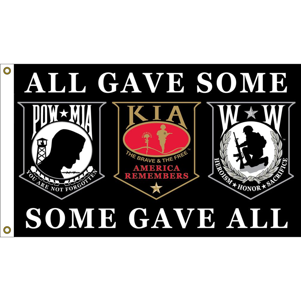 F1851 Flag - Pow & Kia & World War - 3 x 5 ft.