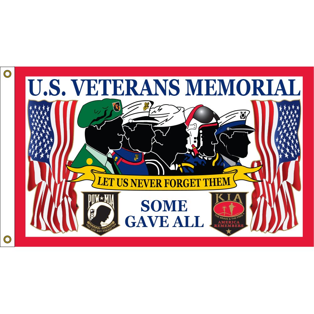 F1882 Flag - U.S.Veterans, Memorial Kia - 3 x 5 ft.
