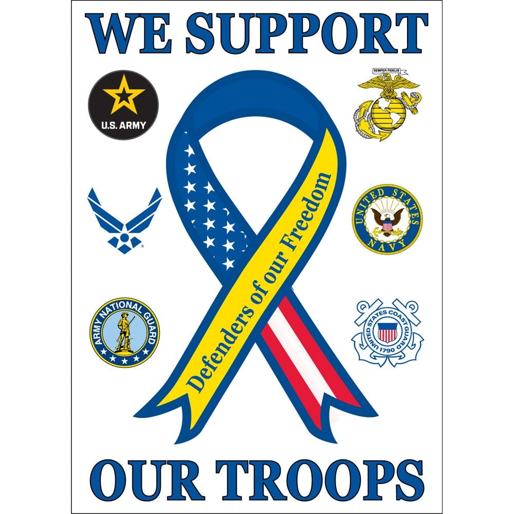 F9011 Banner - Support the Troops - 29 x 40 in.