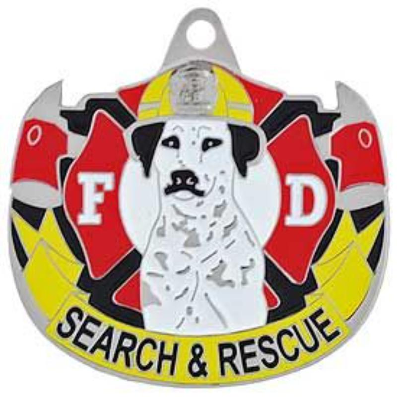 KC2045 Key Ring - Fire, Dog, Bright-Shine - 1.63 in.