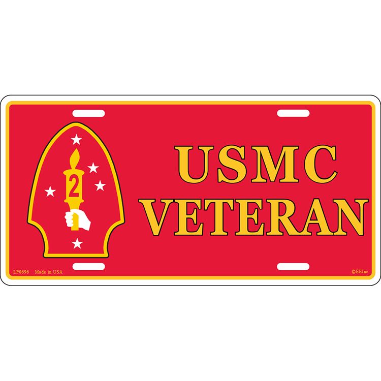 LP0696 License Plate Frame - USMC, 2nd Division - 6 x 12 in.