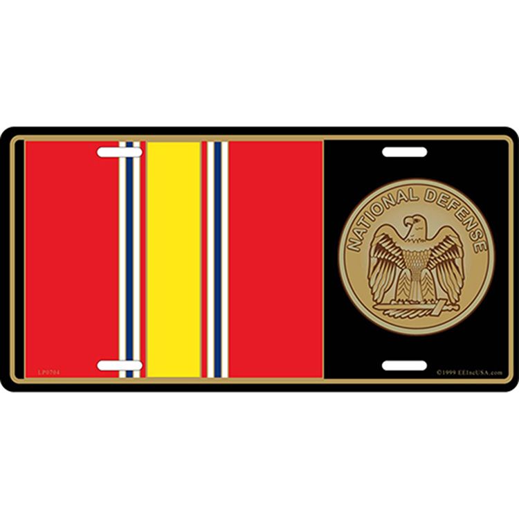 LP0704 License Plate Frame - Medal, National Defense - 6 x 12 in.