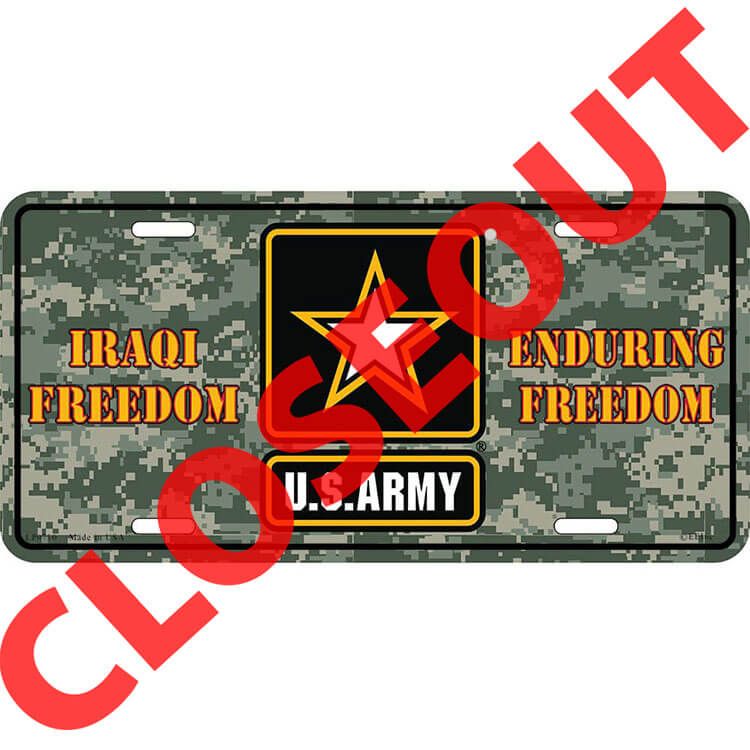 LP0710 License Plate Frame - Army, OIF & OEF - 6 x 12 in.