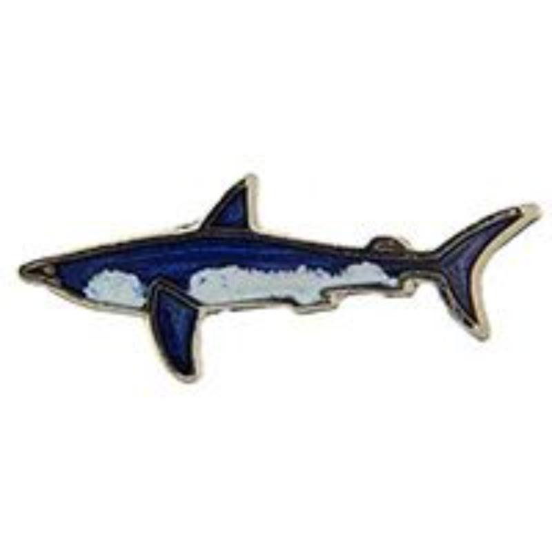 P00252 Pin - Fish, Shark, Blue - 1 in.