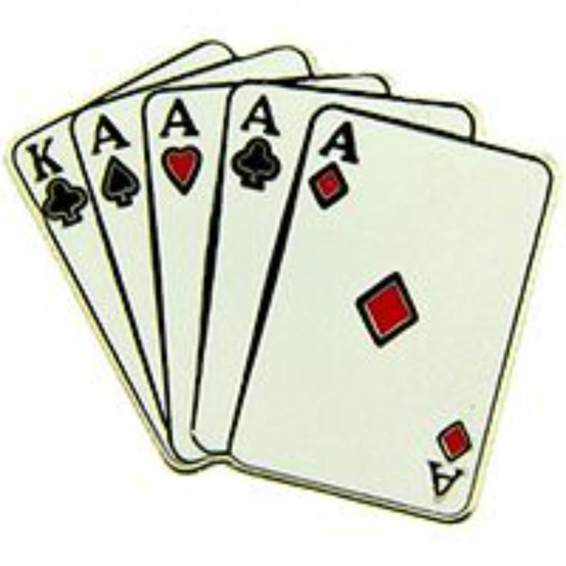 P00500 Pin - Cards, Aces & King - 1 in.