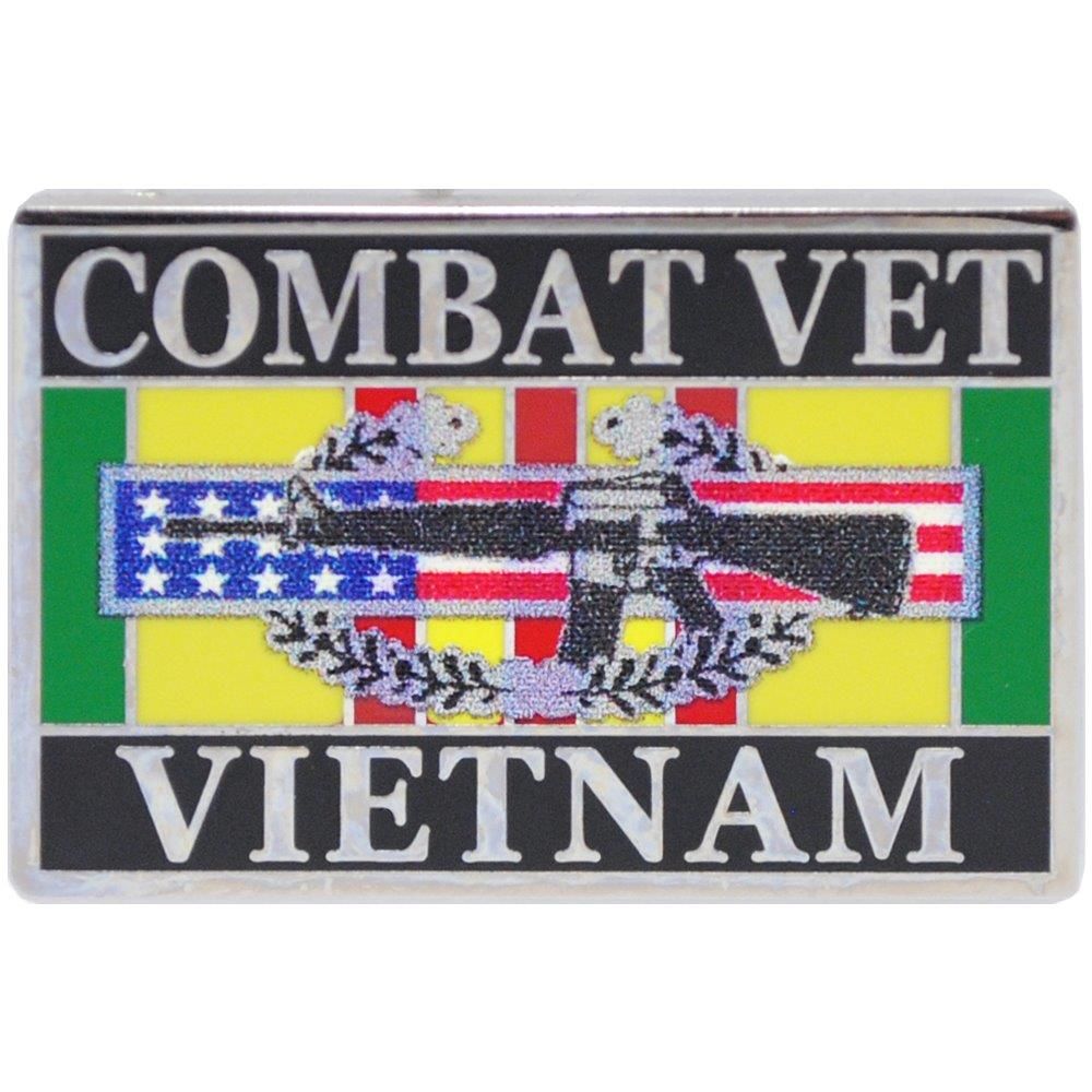 P00565 Pin - Vietnam, Combat Veteran, Cib - 1.125 in.