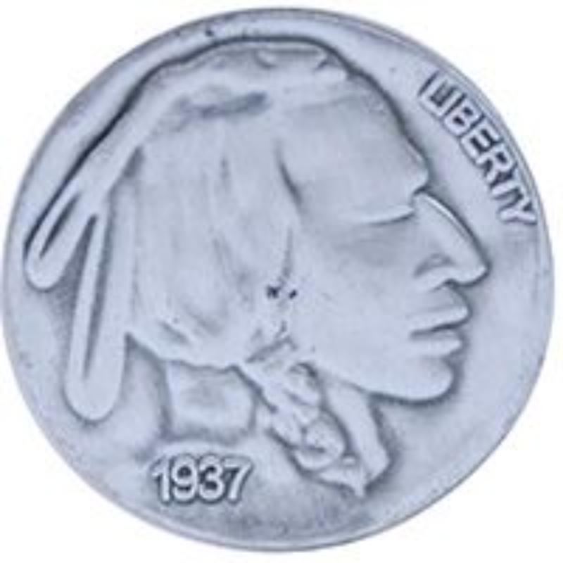 P00699 Pin - Indian Head, Nickel - 0.88 in.