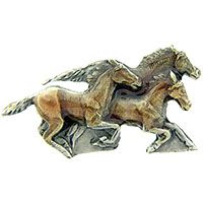 P00932 Pin - Horse, Running 3 - Pewter - 1 in.