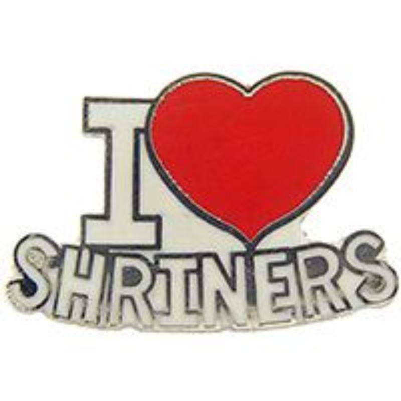P02026 Pin - Orange, Shriner, I Heart - 1 in.
